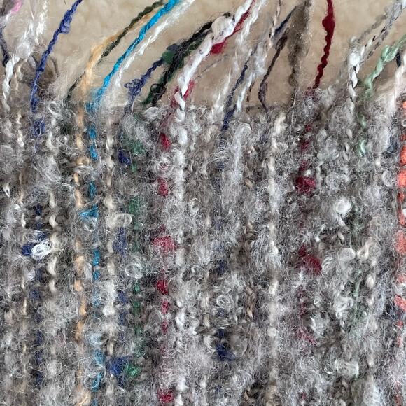 Lapis Boho Fringe Shawl Wrap  fall Ombre Cozy Scarf one size - Picture 4 of 9